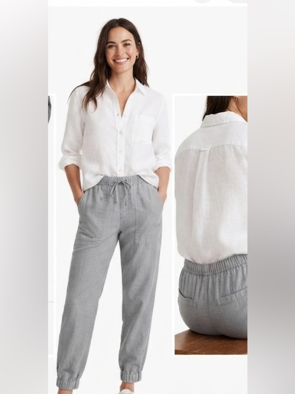 Madewell Casual Pull-On Hemp & Cotton Pocket Joggers Size Medium